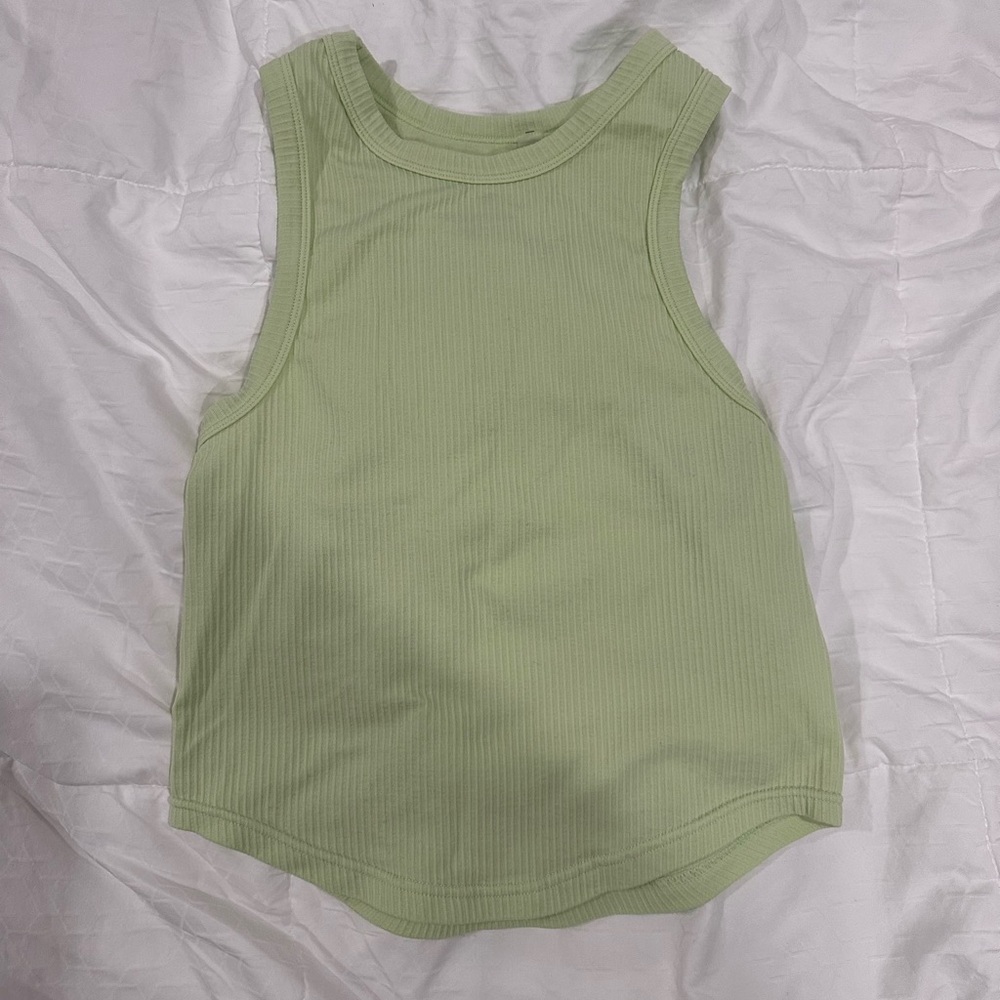 green tank top
